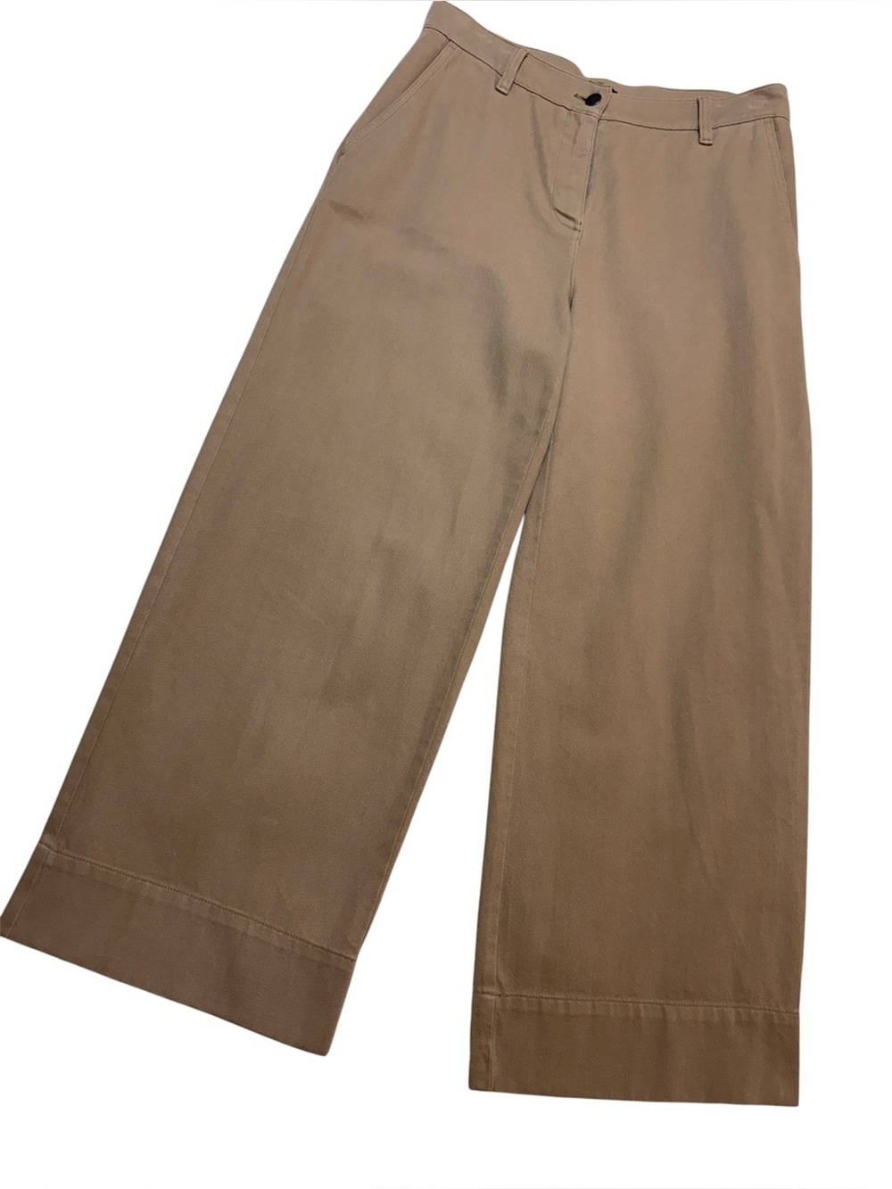 Eileen Fisher Tan Wide-Leg Crop Pants
